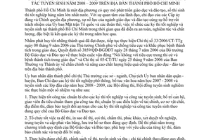 Chỉ thị 14/2008/CT-UBND tổ chức kỳ thi tốt nghiệp phổ thông năm học 2007 - 2008 công tác tuyển sinh năm 2008 - 2009 Hồ Chí Minh