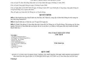 Quyết định 10/2008/QĐ-UBND Quy chế Quản lý, cung cấp và khai thác thông tin