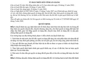 Quyết định 16/2008/QĐ-UBND diện tích tối thiểu được tách thửa