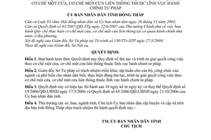 Quyết định 16/2008/QĐ-UBND-HC Quy định thủ tục và trình tự giải quyết công việc theo cơ chế một cửa, cơ chế một cửa liên thông hành chính tư pháp