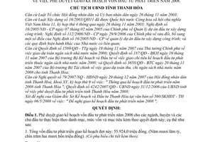 Quyết định 1344/QĐ-UBND phê duyệt giao kế hoạch vốn đầu tư phát triển năm 2008