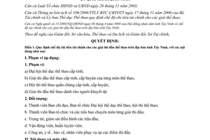 Quyết định 38/2008/QĐ-UBND chế độ tài chính giải thi đấu thể thao Tây Ninh