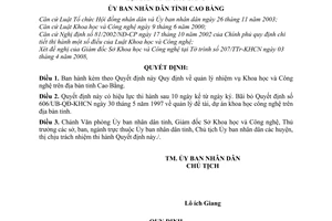 Quyết định 793/2008/QĐ-UBND quản lý nhiệm vụ Khoa học Công nghệ