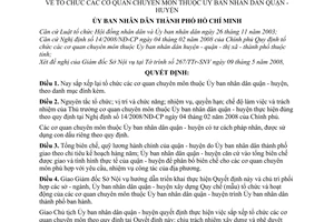 Quyết định 41/2008/QĐ-UBND tổ chức các cơ quan chuyên môn thuộc Ủy ban nhân dân quận - huyện