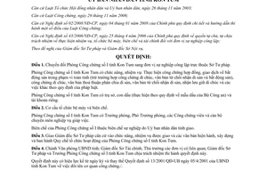 Quyết định 19/2008/QĐ-UBND chuyển Phòng Công chứng số I sang đơn vị sự nghiệp