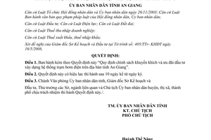 Quyết định 17/2008/QĐ-UBND Quy định chính sách khuyến khích ưu đãi đầu tư