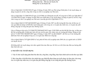 Hướng dẫn 606/HDLT.SNV-SGD-ĐT tuyển dụng viên chức ngành Giáo dục Đào tạo