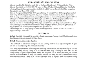 Quyết định 858/QĐ-UBND chính sách hỗ trợ phát triển sản xuất Chương trình 135