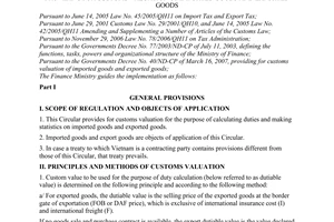 Circular No. 40/2008/TT-BTC of May 21, 2008, guiding the governments Decree No. 40/2007/ND-CP of March 16, 2007, providing for customs valuation of imported goods and exported goods.
