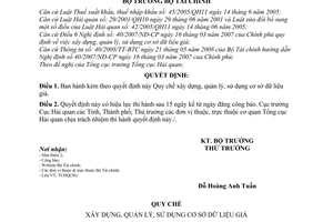 Quyết định 1102/QĐ-BTC xây dựng, quản lý, sử dụng cơ sở dữ liệu giá