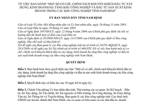 Quyết định 08/2008/QĐ-UBND cơ chế, chính sách khuyến khích đầu tư