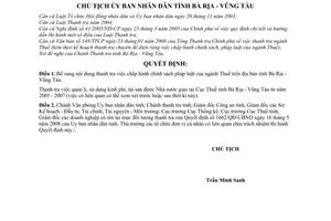 Quyết định 1738/QĐ-UBND thanh tra chấp hành chính sách, pháp luật của ngành thuế từ năm 2005 - 2007 trên địa bàn tỉnh Bà Rịa - Vũng Tàu