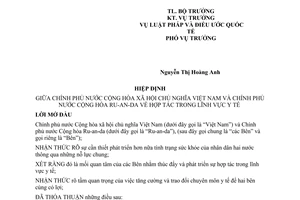 Hiệp định hợp tác trong y tế giữa  Việt Nam Ru-an-da 2008