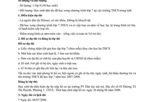 Hướng dẫn 636/HD-SGD-ĐT tuyển sinh lớp 8 trường phổ thông dân tộc nội trú