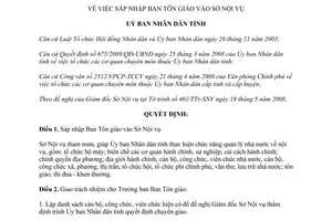 Quyết định 1242/2008/QĐ-UBND sáp nhập Ban Tôn giáo vào Sở Nội vụ Thừa Thiên Huế