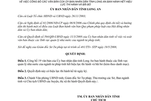 Quyết định 1368/QĐ-UBND năm 2008 công bố văn bản Long An hết hiệu lực