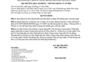 Quyết định 57/2008/QĐ-BLĐTBXH Quy định sử dụng, bồi dưỡng giáo viên dạy nghề