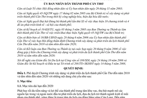 Quyết định 1242/QĐ-UBND 2008 xây dựng phát triển du lịch đến 2010 Cần Thơ