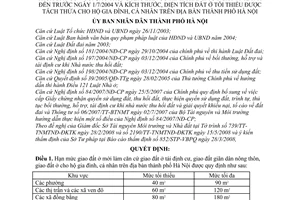 Quyết định 26/2008/QĐ-UBND quy định về hạn mức giao đất ở mới, hạn mức công nhận đất ở thửa đất có vườn, ao trong khu dân cư