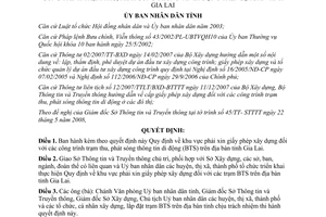 Quyết định 28/2008/QĐ-UBND khu vực phải xin giấy phép xây dựng trạm thu phát són