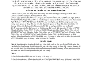 Quyết định 877/2008/QĐ-UBND  trình tự, thủ tục  thu hồi đất, giao đất, cho thuê đất, chuyển mục đích sử dụng đất, góp vốn