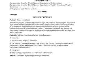 Decree No. 66/2008/ND-CP of May 28, 2008, on legal aid for enterprises.