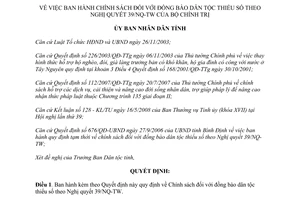 Quyết định số 327/QĐ-UBND 2008 chính sách đồng bào dân tộc thiểu số theo Nghị quyết 39/NQ-TW  Bình Định