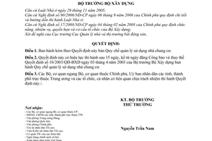 Quyết định 08/2008/QĐ-BXD  Quy chế quản lý sử dụng nhà chung cư