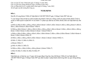 Nghị định 67/2008/NĐ-CP xử phạt vi phạm hành chính trong lĩnh vực giao thông đường bộ sửa đổi Nghị đinh 146/2007/NĐ-CP