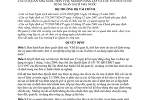 Quyết định 32/2008/QĐ-BTC chế độ quản lý, tính hao mòn tài sản cố định trong các cơ quan nhà nuớc, đơn vị sự nghiệp công lập và tổ chức sử dụng NSNN