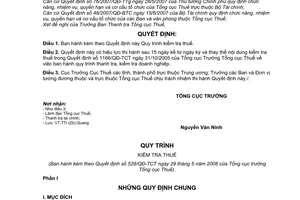 Quyết định 528/QĐ-TCT quy trình kiểm tra thuế