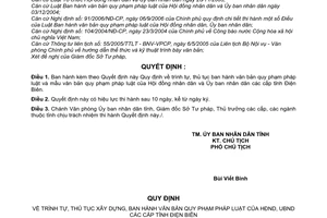 Quyết định 09/2008/QĐ-UBND Quy định trình tự, thủ tục văn bản quy phạm pháp luật và mẫu văn bản quy phạm pháp luật của HĐND và UBND tỉnh Điện Biên