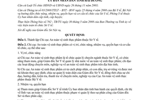 Quyết định 1845/QĐ-UBND năm 2008 thành lập Chi cục An toàn vệ sinh thực phẩm