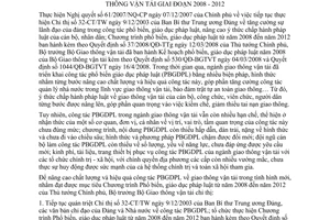 Chỉ thị 07/2008/CT-BGTVT tăng cường công tác phổ biến, giáo dục pháp luật  giao thông vận tải giai đoạn 2008 - 2012