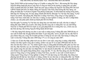 Thông báo 180/TB-BXD kết luận Bộ trưởng Nguyễn Hồng Quân họp bình ổn thị trường xi măng thành phố Hồ Chí Minh