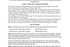 Quyết định 840/QĐ-UBND quy định tạm thời mức thu phí thuê thuyền tham quan động Phong Nha