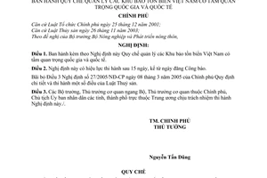 Nghị định 57/2008/NĐ-CP quy chế quản lý khu bảo tồn biển Việt Nam có tầm quan trọng quốc gia và quốc tế