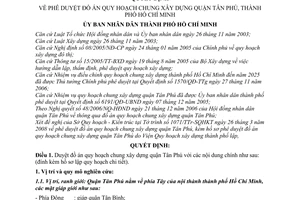 Quyết định 1980/QĐ-UBND duyệt đồ án quy hoạch chung xây dựng quận Tân Phú