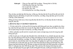 Công văn 543/KTKĐCLGD  điểm mới trong Dự thảo lần thứ 20 của Đề án đổi mới thi và tuyển sinh
