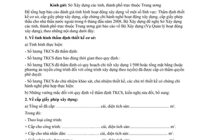 Công văn  187/BXD-VP Báo cáo tình hình hoạt động xây dựng 6 tháng đầu  2008