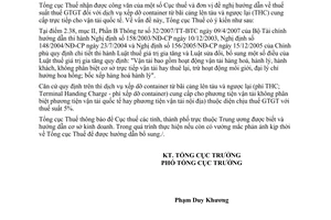 Công văn 2177/TCT-CS  thuế suất thuế GTGT đối với dịch vụ xếp dỡ container từ bãi cảng lên tàu và ngược lại cung cấp trực tiếp cho vận tải quốc tế