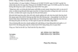 Công văn  2176/TCT-CS kê khai thuế