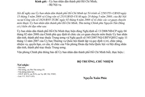 Công văn  3841/VPCP-TCCV tổ chức các cơ quan chuyên môn thuộc Ủy ban nhân dân  Hồ Chí Minh