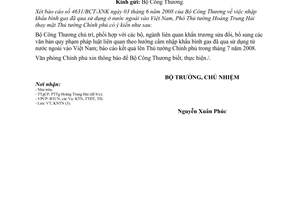 Công văn  3884/VPCP-KNTN nhập khẩu bình gas đã qua sử dụng ở nước ngoài vào Việt Nam