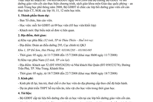 Công văn  5133/BGDĐT-GDTrH Bồi dưỡng giáo viên cốt cán thực hiện CT, SGK Giáo dục quốc phòng – an ninh  2008