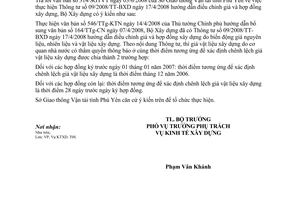 Công văn  78/BXD-KTXD Hướng dẫn thực hiện TT  09/2008/TT-BXD