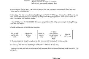 Công văn 04/SXD-QLCL-HD thực hiện Thông tư 09/2008/TT-BXD