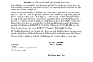 Công văn  7074/BTC-TCT thuế TNDN đối với hoạt động chuyển quyền thuê đất