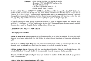 Công văn 263/SYT-NVY phân cấp khám, quản lý sức khỏe