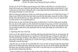 Công văn  970/TTg-KTTH thực hiện biện pháp kiềm chế lạm phát và bảo đảm ổn định kinh tế vĩ mô những tháng cuối năm 2008